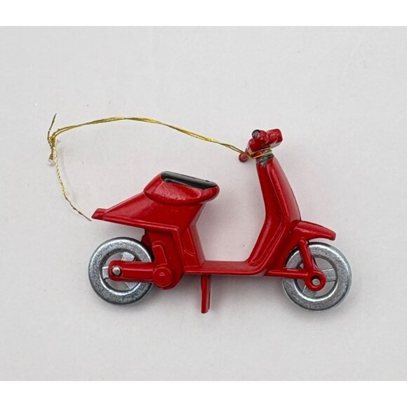 Vintage Red Scooter Metal Christmas Tree Ornament Vespa Transportation - Picture 6 of 6